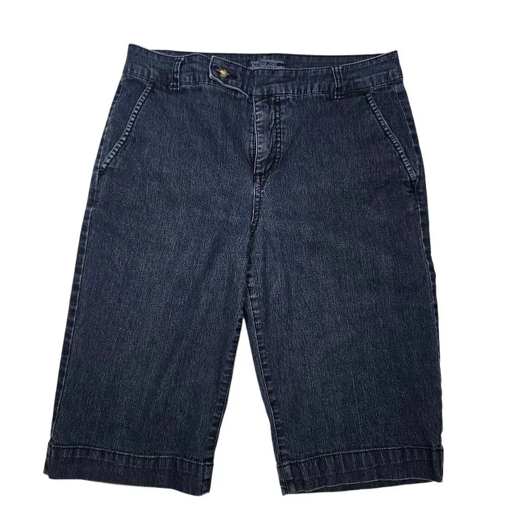 Badolino Dark Blue Denim Shorts Stretch Size 8